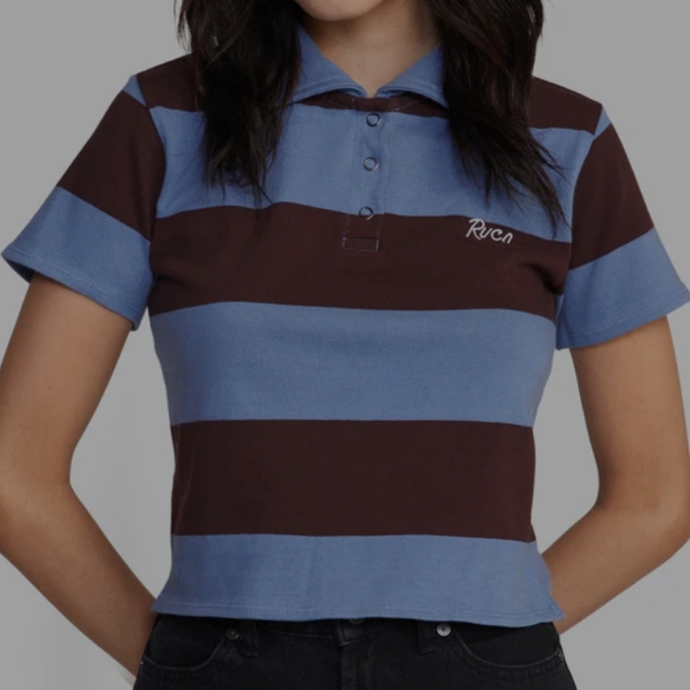 RVCA REPLAY CROPPED POLO TEE